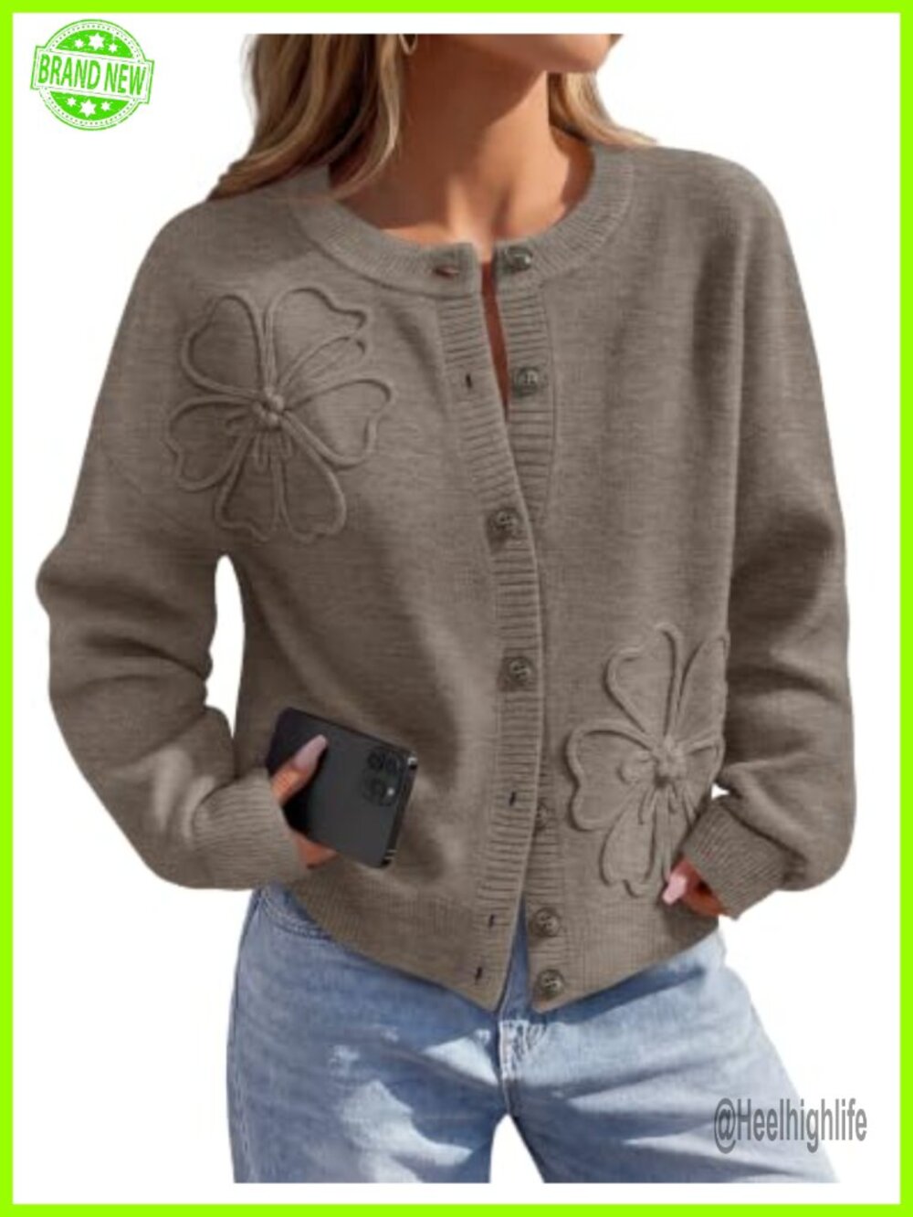 Women's Floral Button Up Lightweight Cardigan Sweater
